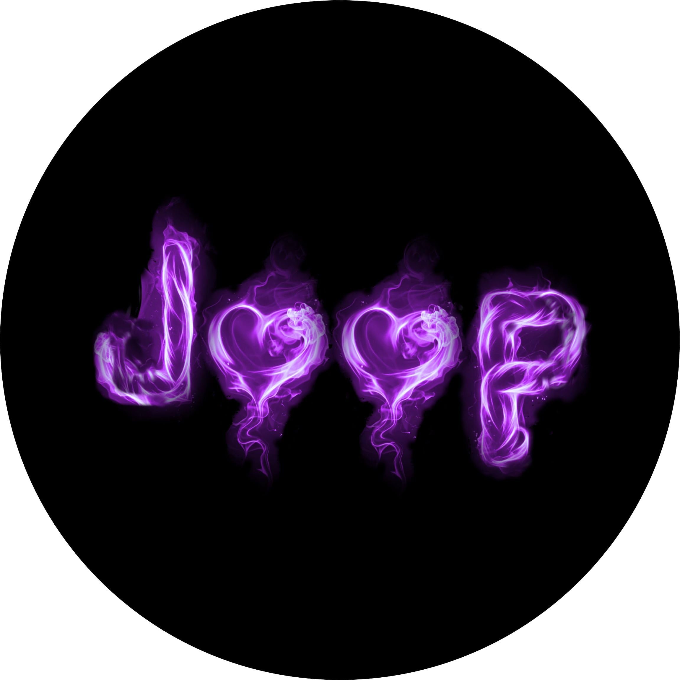 TIRE COVER CENTRAL Flaming Purple Hearts Spare Tire Cover for 255/75R17 Jeep RV Camper Trailer255/75R17(Drop Down menu Sizes