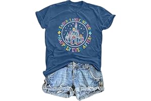 KIDDAD Magical Shirts for Women Magic Kingdom Shirt Happiest Place On Earth Shirt Family Vacation Tee Summer Short Sleeve Tops