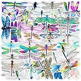 Dragonfly Stickers |50 Pcs Dragonfly Waterproof Vinyl Decals for Water Bottles Laptop Luggage Cup Mobile Phone Computer Skate