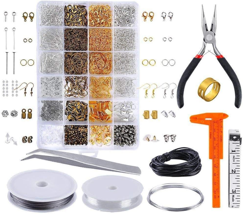 Vaskey Jewelry Making Kit, Jewelry Making Supplies for Bracelet, Necklace, Earrings Making, Great Gift for Girls and Adults