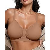 OEAK Bralettes for Women with Support Comfortable Wireless Bras Seamless Bralette No Underwire Bra Cute Everyday Tshirt Bras Sienna M