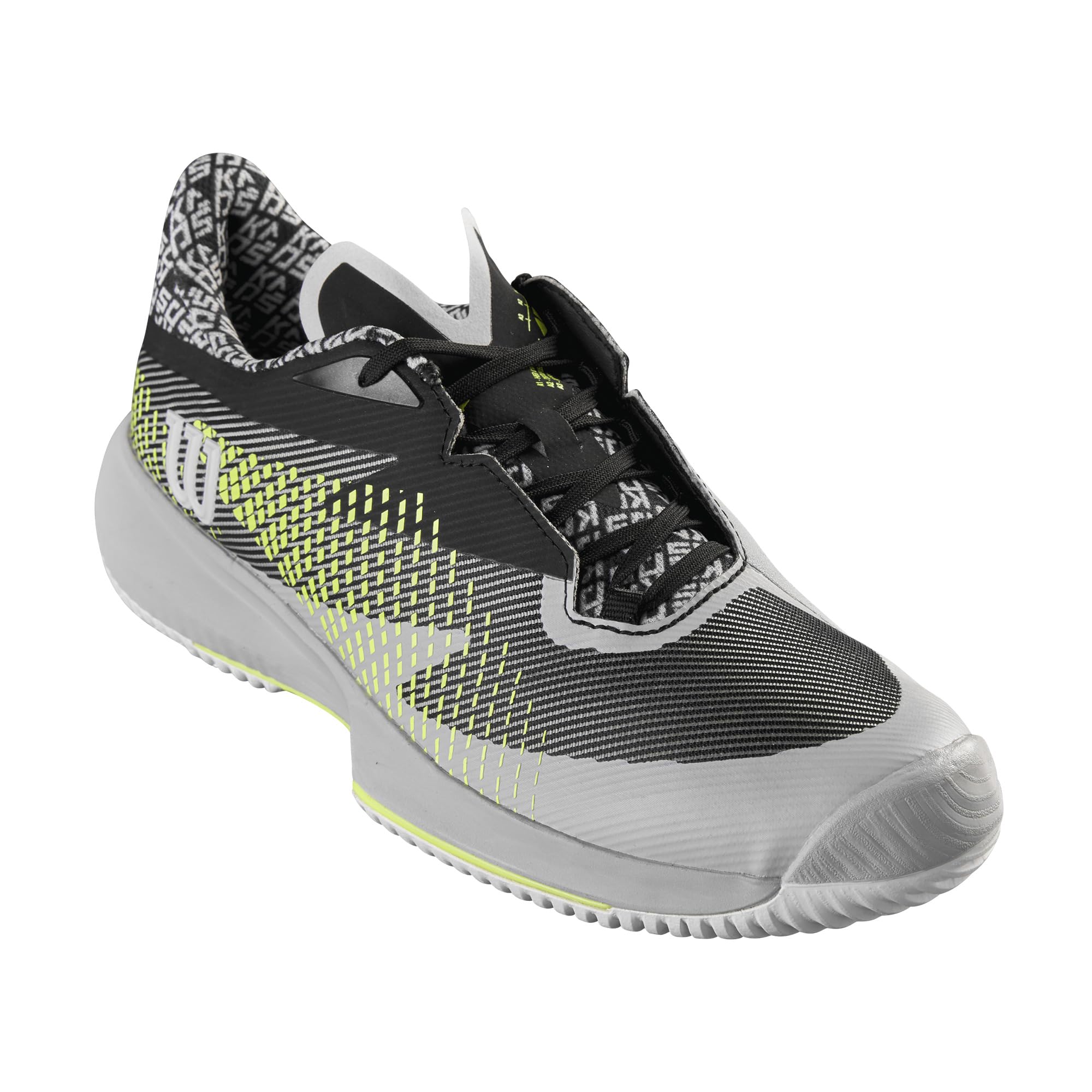 Wilson Kaos Swift 1.5 Men’s Tennis Shoe – Black/White/Safety Yellow, Size 7.5 US