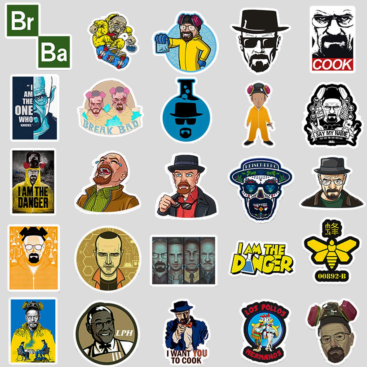 WOCOCO Breaking Bad Stickers, Waterproof Vinyl Stickers for Laptop, Water Bottles, HydroFlask (50 Pack)