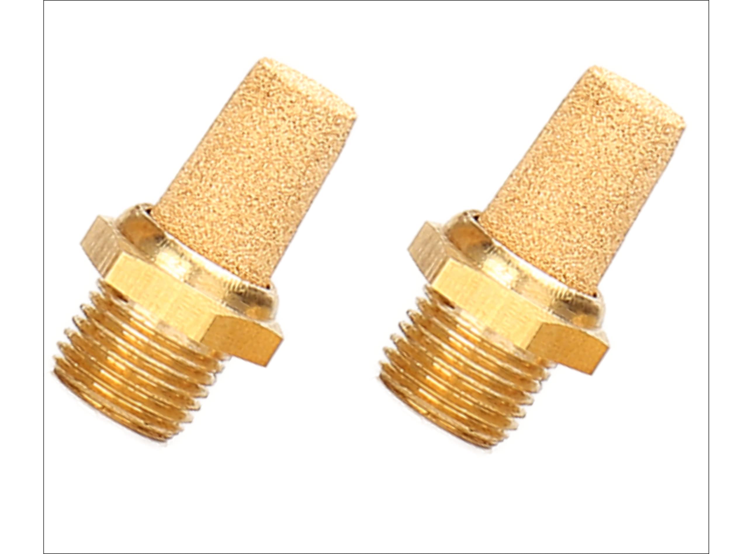Pneumatic Silencer Sintered Bronze 1/2 Inch Set of 2 Industrial Quality