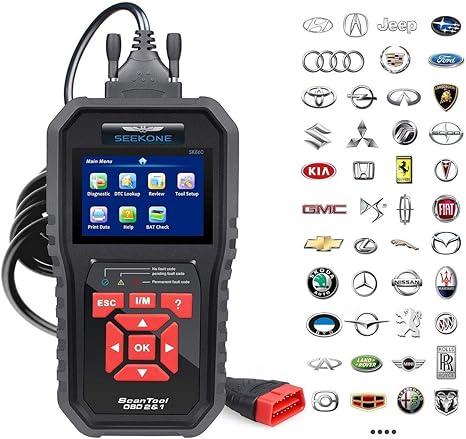 Amazon Com Seekone Obd2 Scanner Professional Car Obd Ii Scanner Auto Diagnostic Fault Code Reader Automotive Check Engine Light Diagnostic Eobd Scan Tool For All Obdii Protocol Cars Since 1996 Enhanced Sk860 Automotive