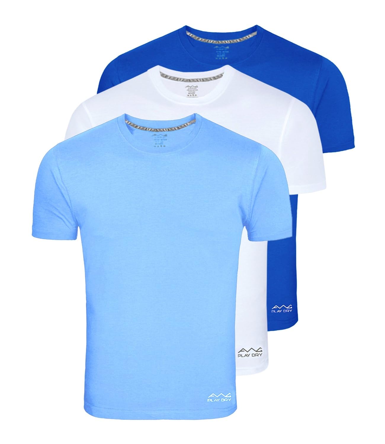 awg men's dryfit polyester round neck half sleeve t-shirts - pack of 3