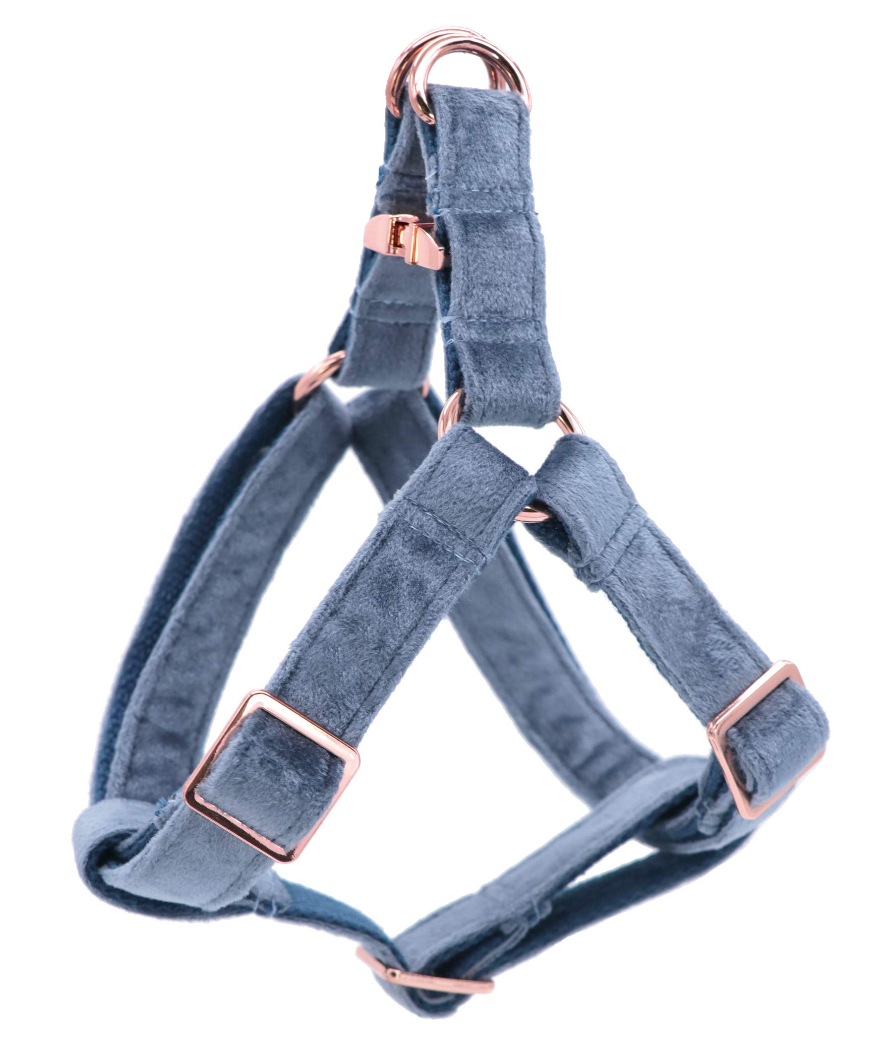 ARING PET Blue Dog Harness, Soft and Comfortable Velvet Dog Harness with Adjustable Heavy Duty Metal Buckle for Boy and Girl Dogs, Medium