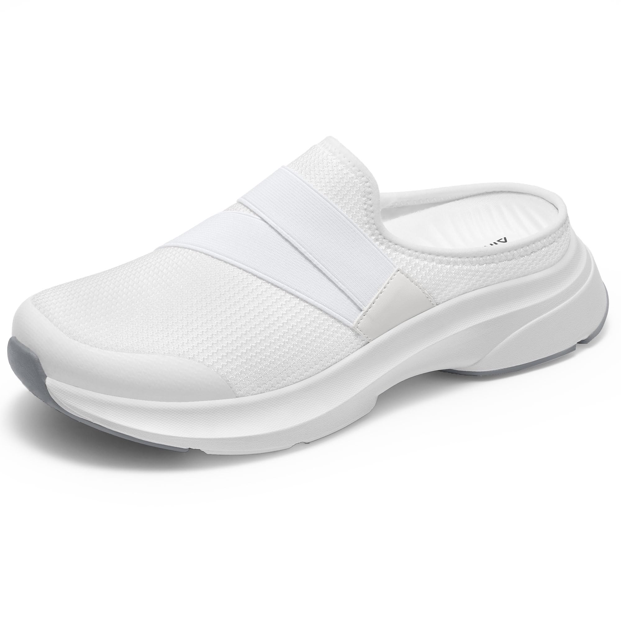 Photo 1 of AIRHAS Women's Slip On Shoes Lightweight Walking Mules for Women House Slippers with Arch Support for Indoor and Outdoor (White, US6)