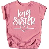 Olive Loves Apple Big Sister Heart Sibling Reveal T-Shirt for Baby and Toddler Girls Sibling Outfits