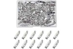 100 Pcs Locking Pins Backs Safety Clasp Brooch,Silver Brooch Clasp Pin, Backs Safety Clasp Brooch,Brooch Pin Backs,Bar Pin,fo