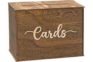Cregugua Rustic Wooden Card box 12x9x7 Inch Gift Card Box for Wedding Birthday Baby Shower Graduation Party