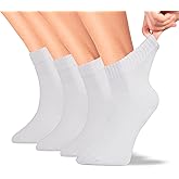 Women Bamboo Diabetic Socks White Size 6–9,Soft Bamboo Fiber Socks for Sensitive Feet, Breathable Gentle Fit