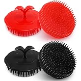 NICEMOVIC Scalp Scrubber Shampoo Brush 4 Pack, Scalp Massager for Hair Growth &amp; Dandruff, Head Hair Scrubber for Shower &amp; Dry Use, Massage Tool for Men Women Kids (2 Black + 2 Red)