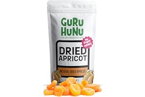 GURU HUNU Dried Apricots No Sugar Added 2 lbs - Turkish Apricots Dried Fruit Naturally Dried - Dried Apricots Organic Resealable Bag - Gluten Free, Vegan and Halal Apricot