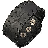 Jeilwiy Leather Cuff Bracelet for Men Wide Leather Wristband Skull Spiked Leather Bracelets Punk Studded Bracelets