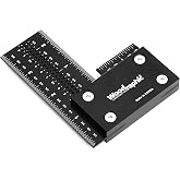 Woodraphic 4 Inch Precision Woodworking Square, KOLAS Certified Squareness Tested, Laser Engraved Scales, Aluminum Framing &amp; Machinist Square