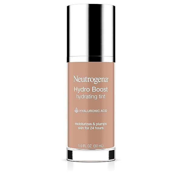 NEUTROGENA HYDRO BOOST HYDRATING TINT WITH HYALURONIC ACID, LIGHTWEIGHT WATER GEL FORMULA, MOISTURIZING, OIL-FREE & NON-COMEDOGENIC LIQUID FOUNDATION MAKEUP, 50 SOFT BEIGE, 1.0 FL. OZ