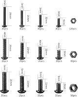Cents matter Nuts and Bolts Assorted Set 500 Pcs M3 M4 M5 Black Hex Socket view 2