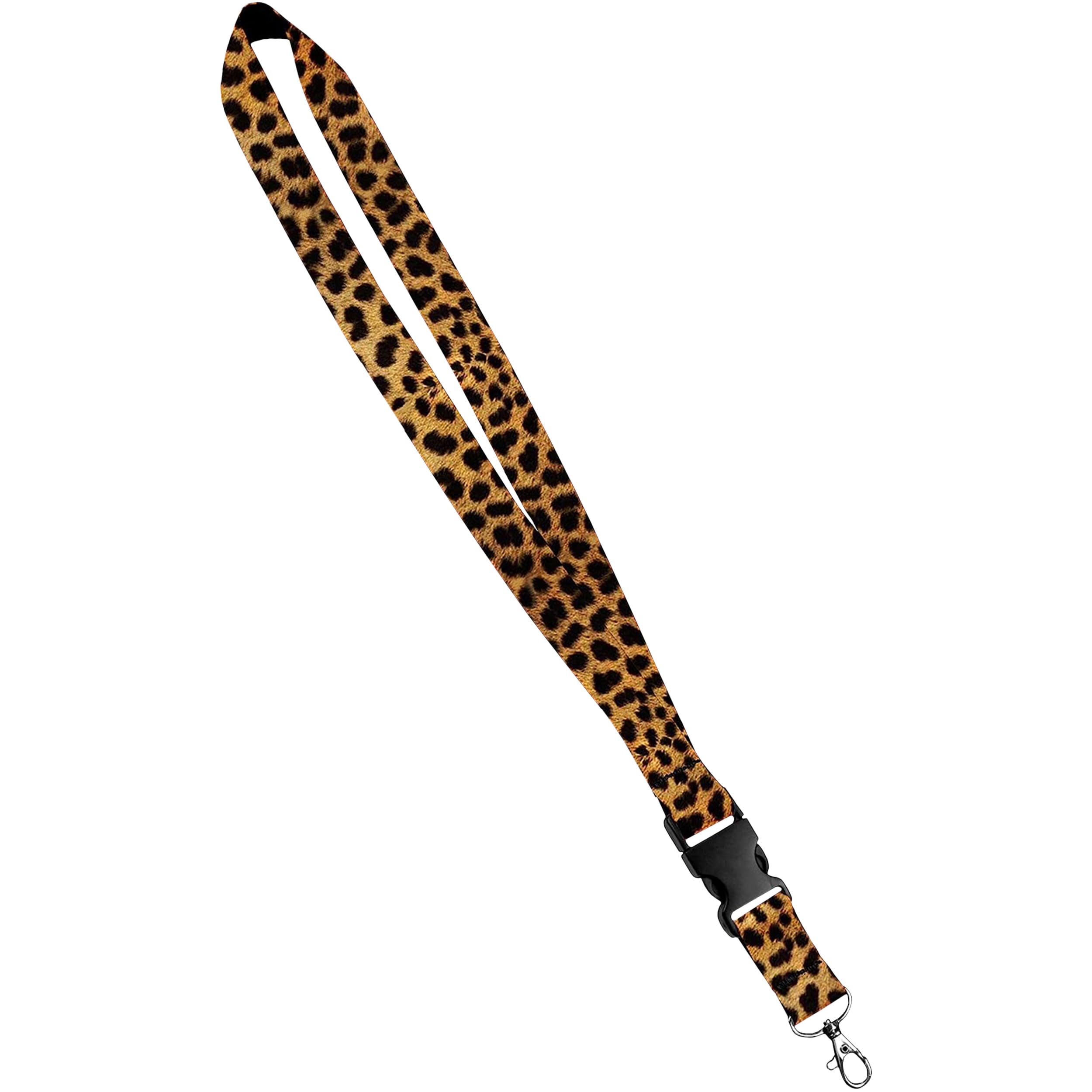 Moose Pet Wear Fashionable Lanyard - Satin Keychain Necklace, ID Badge Holder โ 1 Inch, Leopard Print โ image 1