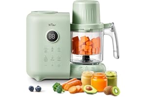 Bear Baby Food Maker with Two Layer Steam Baskets, Multifunction Baby Food Processor Steamer Puree Blender, Baby Food Mill wi
