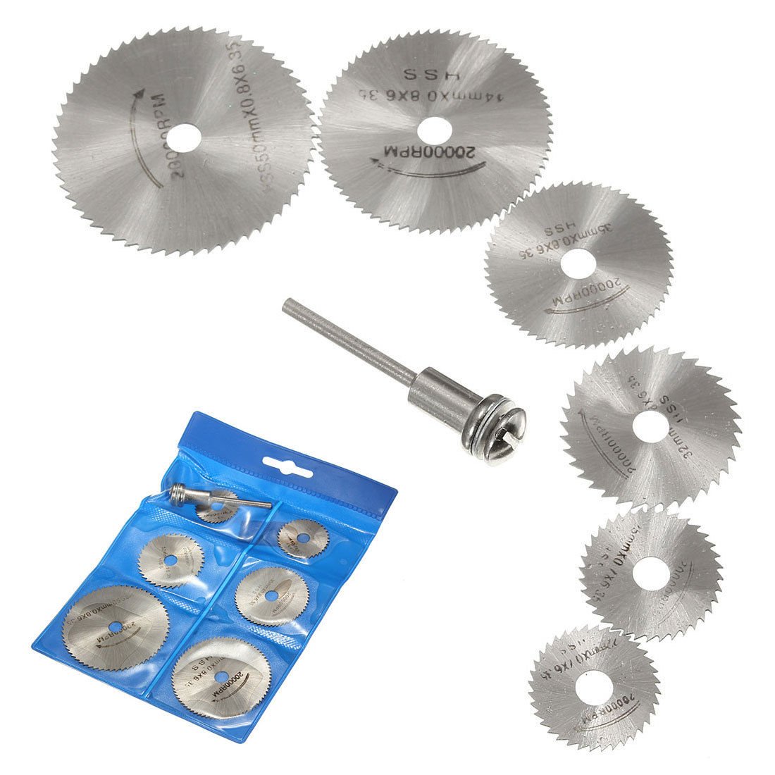 OriGlam 6PCS HSS Rotary Circular Saw Blades Cutting Discs, Wood Cutting Rotary Tool for Dremel Drills Rotary Mandrel