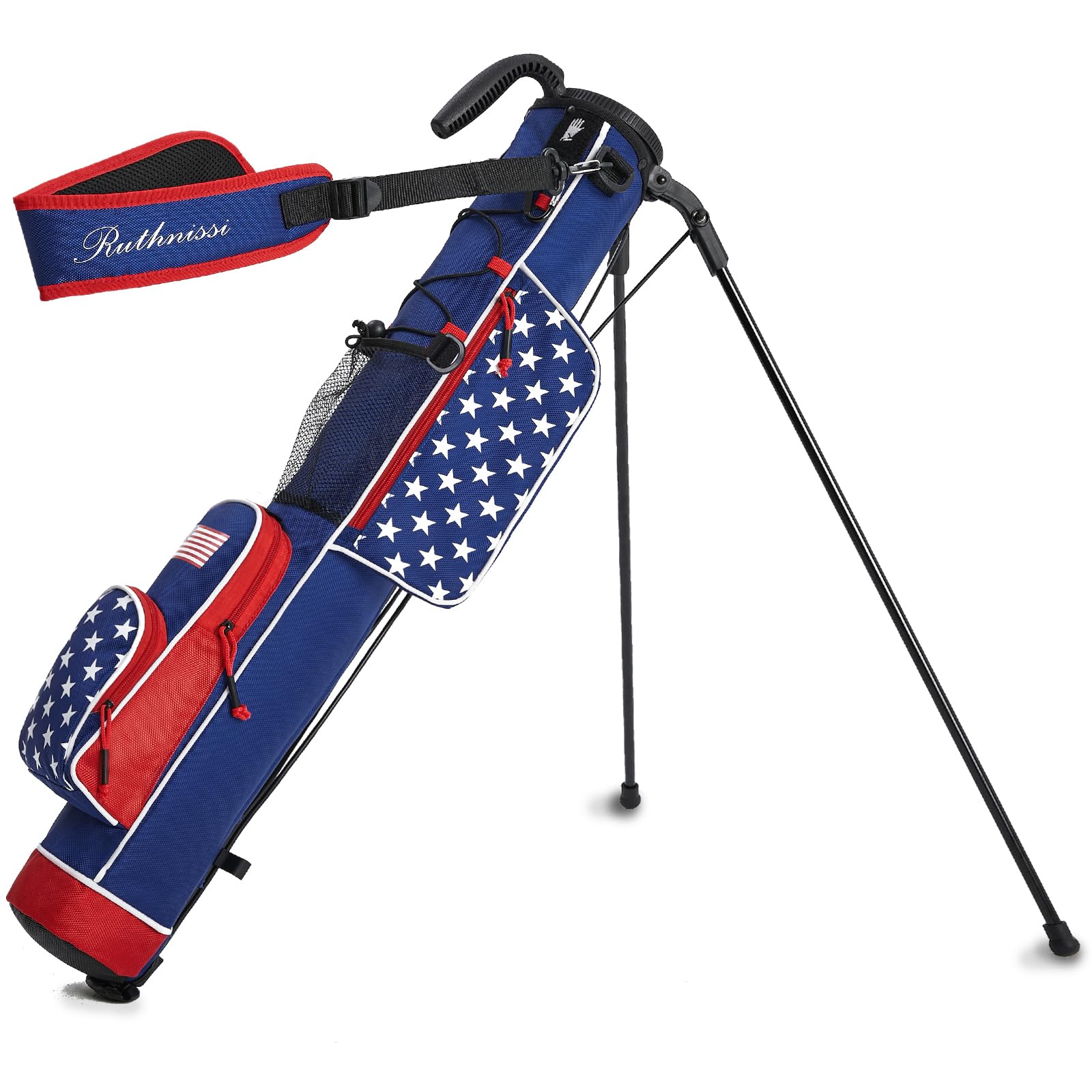 RUTHNISSI Golf Stand Bag, Lightweight Golf Easy Carry Bag with Padded Strap，Durable Pitch n Putt Golf Bag, Practice Ranger Sunday Golf Bag for Men&Women Image