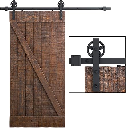 Amazon Com Smartstandard 6 6 Ft Heavy Duty Sliding Barn Door