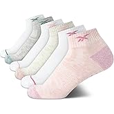 Reebok Womens Socks - 6 Pack Quarter Cut Moisture Wicking Stretch Performance Cushioned Socks for Women (Sizes: 4-10)