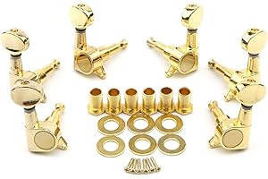 Swhmc 3L 3R Tuning Key Peg 6pcs Gold Guitar Tuners String Tuning Pegs Machine Head Tuners for Acoustic or Electric Guitar
