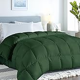 ROYALE LINENS Comforter - King Size Duvet Insert - All Season Soft Quilted Comforters with 8 Corner Tabs - Down Alternative Bedding Comforter - Box Stitched Duvet Insert (Green, King 90"x102")