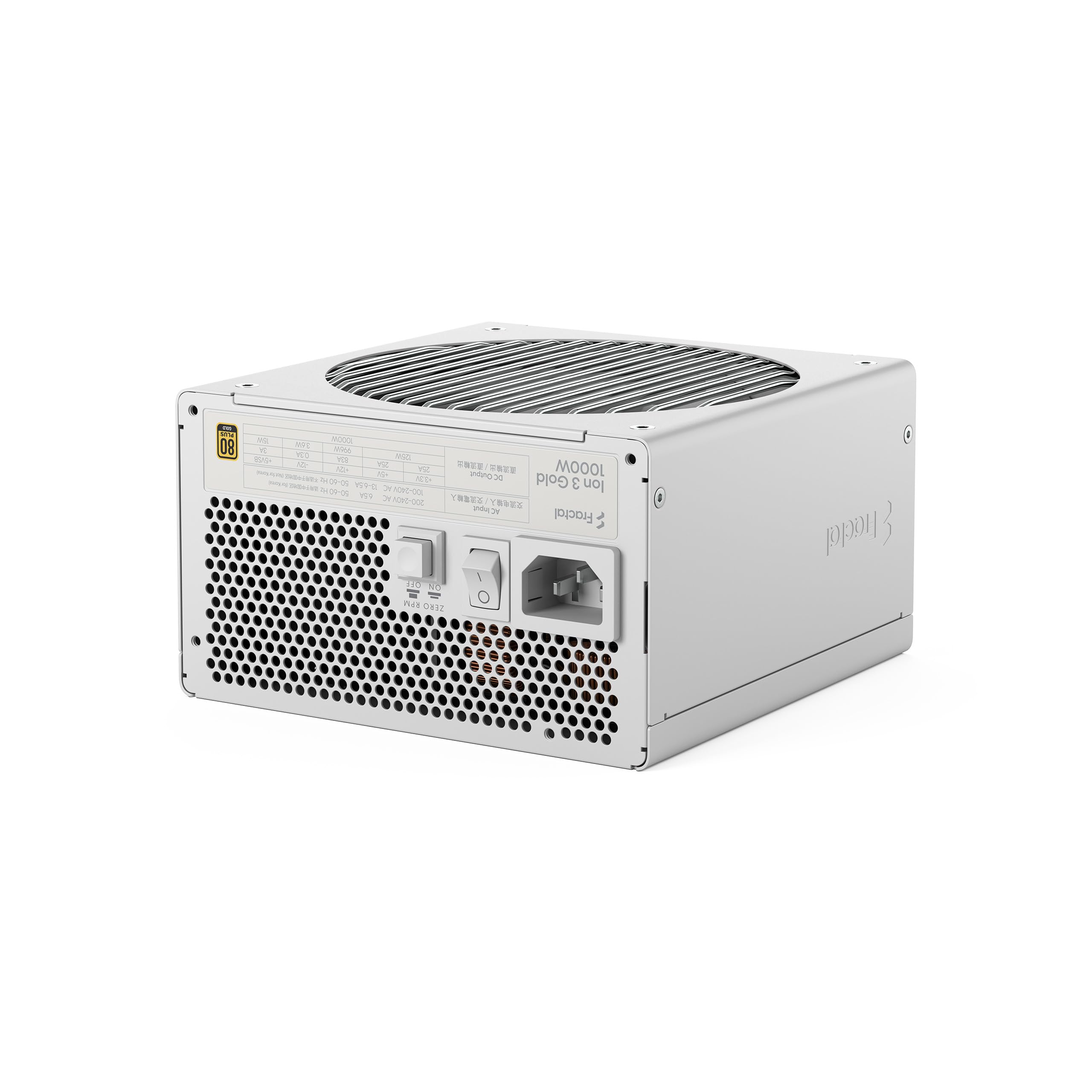 Fractal Design Ion 3 Gold 1000W White 80 Plus Gold Certified Fully Modular Atx12V 3.1 Power Supply Unit Psu - View 11