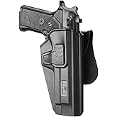 OWB Paddle Holster Compatible with Beretta 92 FS/Beretta M9(Not for A1/A3). Open Carry Holster for Outside Waistband, Index Finger Release System/360 Degrees Adjustable-Right Hand