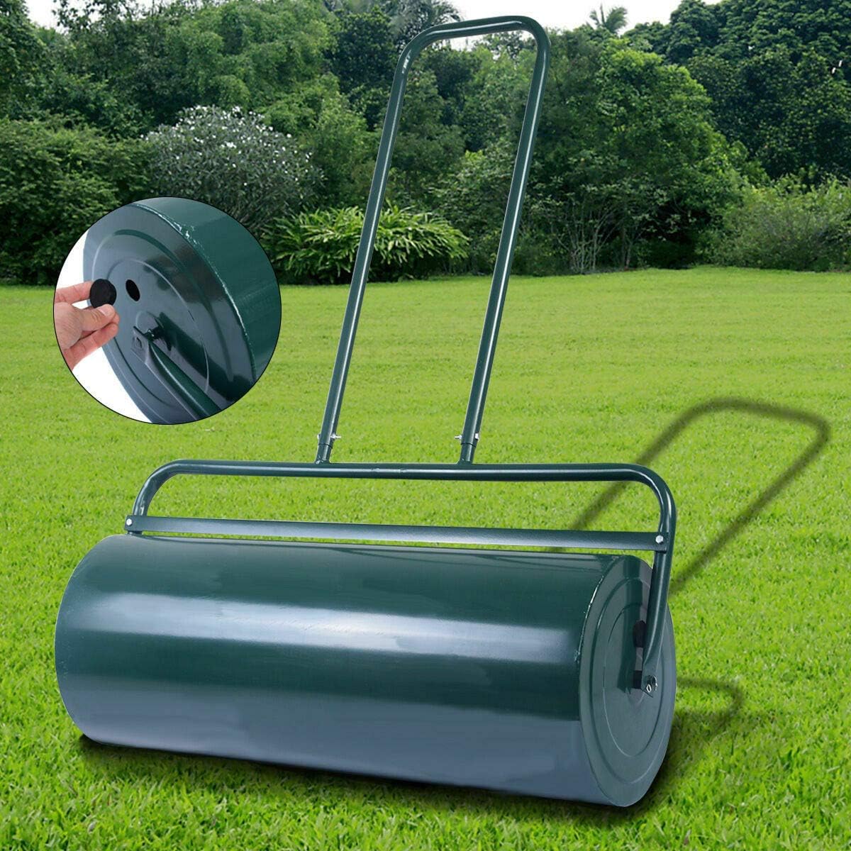 Caraya Heavy Duty Poly Push Tow Lawn Roller Poly Roller 24