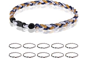 Midtatus 12 Pack Baseball Necklace 18inch, Team Gift for Baseball Funs, Three Braided Titanium Tornado Rope Design, with Muti - Color for Pick