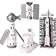 Wbzle Space Explorer Toy Kit, Space Toys Set with Astronaut Figure, Double Satellite, Pointy Rockets and Launch Towers, Space Scooter, Astronaut Exploration Gift for Exploring Boys and Girls