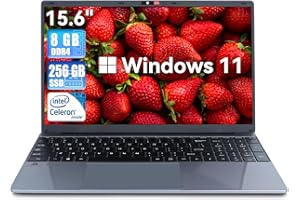 URAO Laptop, 15.6 Inch Windows 11 Intel Celeron N5095 Quad-Core Processor up to 2.9Ghz Laptop Computer, 8GB DDR4 256GB SSD Laptop Computer,2.4/5G WiFi, Bluetooth 4.2,Mini HDMI,2xUSB 3.0,Type-C