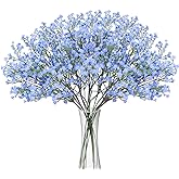 BOMAROLAN Artificial Baby Breath Flowers Fake Gypsophila Bouquets 12 Pcs Plastic Fake Real Touch Flowers for Wedding Decor DIY Home Party(Blue)