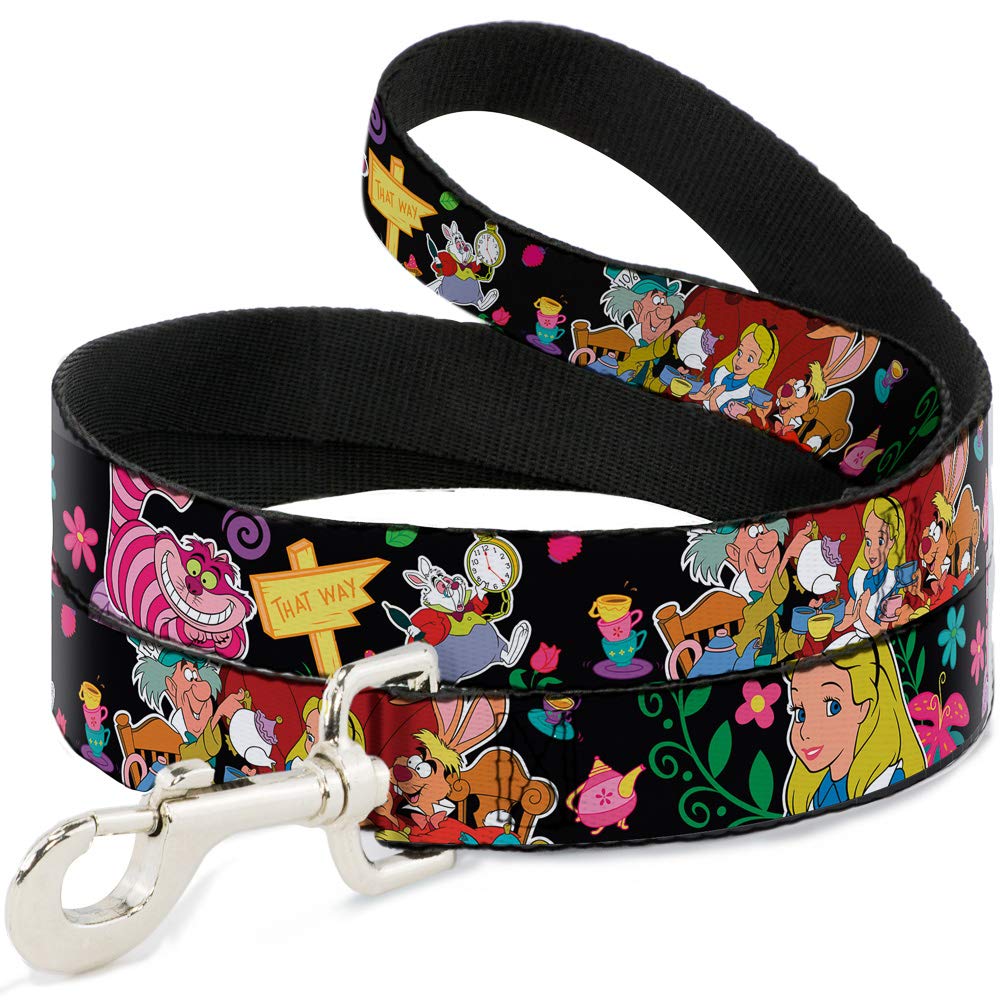 Buckle-Down Pet Leash - Alice's Encounters in Wonderland - 4 Feet Long - 1/2" Wide