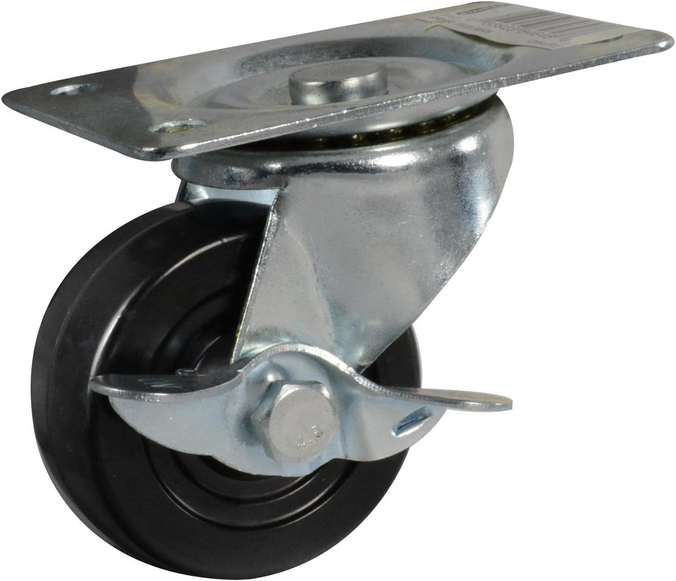Stanley National S846-485# - 4 Pack - 2-1/2" Swivel Plate Caster with Brake, Black