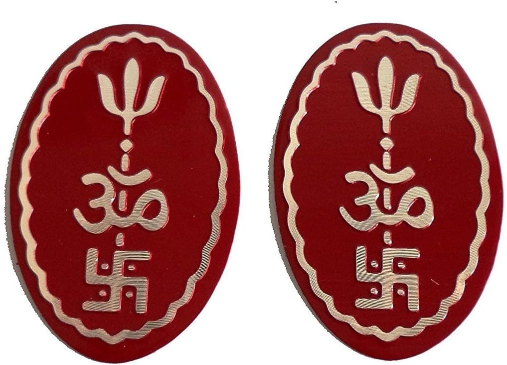 Feng Shui Tri Shakti Symbol for Protection (7.5 cm x 5 cm) - 1 pair (2 pieces) - 1105