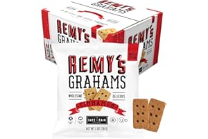 THE SAFE + FAIR FOOD COMPANY Safe + Fair Remy's Cinnamon Grahams 24ct - Wholesome Healthy Snacks - Bite-Sized Whole Grain Treats - Single-Serve Pouches for School Lunches - Peanut/Tree Nut-Free - EBT Eligible Food Items