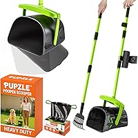 Pupzle Dog Pooper Scooper with Bag Attachment, 40" Long Handle Pooper Scooper for Large Dogs Heavy Duty, Metal Dog Poop Scoop