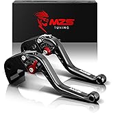 MZS Black Motorcycle Brake Clutch Levers Adjustable Short CNC Set | for GROM MSX125 14-26, CBR500R CB500F CB500X 13-21, Monkey 125 18-25, CB300R 18-25, CBR300R CB300F 14-22, CBR250R 11-15