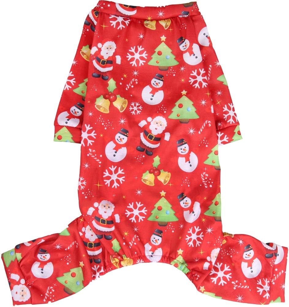Lamphyface Christmas Dog Pajamas Clothes Pet Costume Apparel Xmas Coat Jumpsuit