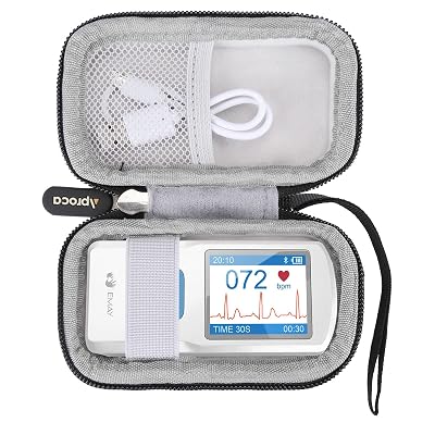 Aproca Case Compatible with EMAY Portable ECG Monitor Devices, Storage Portable Bag for Accessories -Black (Case Only)