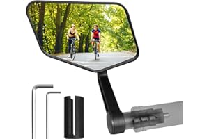 Homieway Bike Mirror,HD Glass Bicycle Mirror for Handlebar, Bar End E-bike Rearview Mirror Scratch Resistant and Fall Resistant,Cycle Rear View Mirrors (Left)