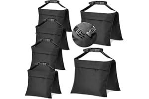 ifkdnr 6 Packs Sandbags, Heavy Duty Sand Bags with 12 PE Bags, Sand Bags with Buckle Straps for Support Light Stand, C Stand, Light Stand with Caster, More 2/4/6/8/10/12/14 Packs Sandbag to Choose.