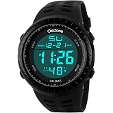Mens Digital Sports Military Watch | Waterproof, Outdoor Chronograph, LED Back Light/Alarm/Date, Simple Watch