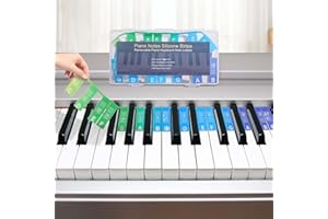JOUXKOT Removable Piano Keyboard Note Labels, Silicone Piano Keyboard Stickers Guide for Beginners, 88 Keys Full Size, No Need Stickers, Reusable
