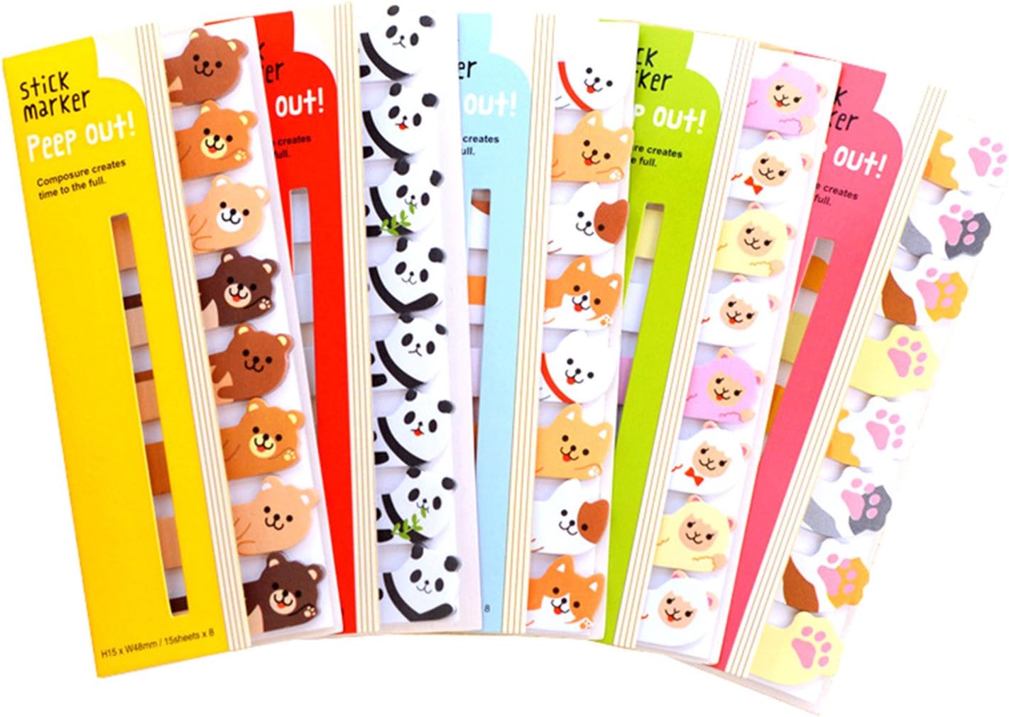 RIANCY Cute Cartoon Animal Sticky Notes, Memo Self-Stick Notes, Things to Do List, Schedule Marker,Great Gift for Friend Family